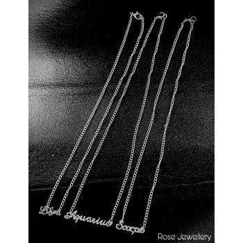 12 Zodiac Sign Silver Necklace for Women | Fashion 12 Constellation Silver Metal Jewelry Astrology 